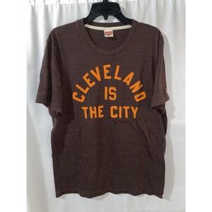Homage Cleveland Is The City Brown Orange T Shirt Large